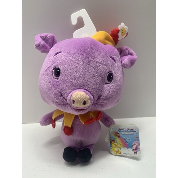 Care Bears Gig the Pig Purple Plush Stuffed Animal 2004 Play Along Toy w/ Tags - Picture 14 of 14